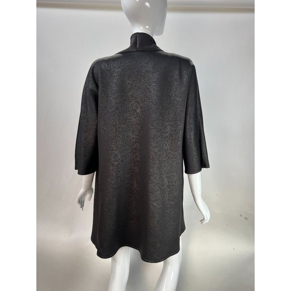 Kimono Styled custom Made Jacket Size Lg Black Neoprene - Picture 16 of 16